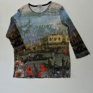 Venice Italy vintage top Three quarter Mesh Small